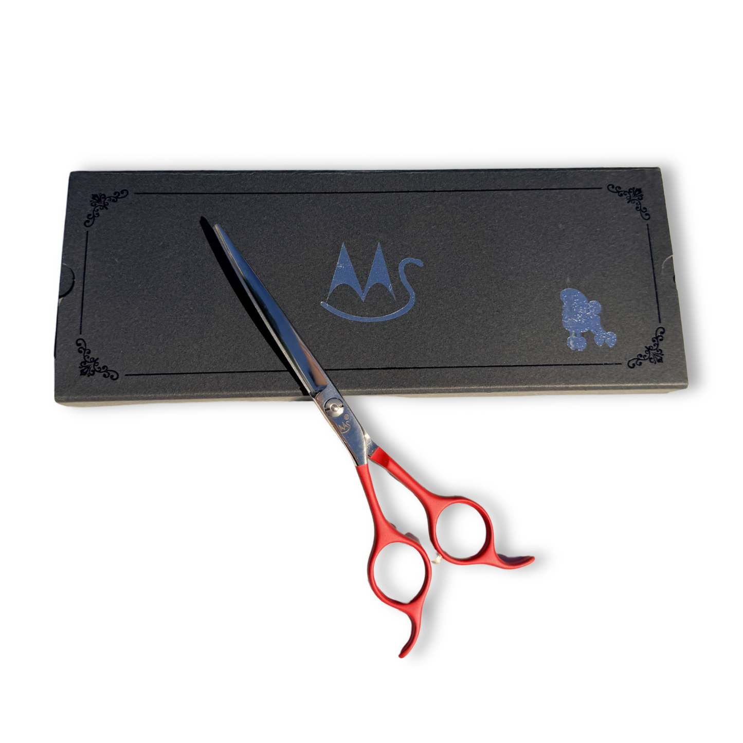 QUJF - 65 serrated professional micro-teeth curved scissors 6.5" (LH)