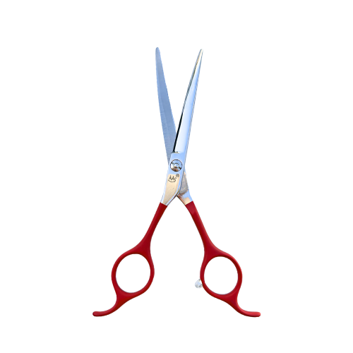 QUJF - 65 serrated professional micro-teeth curved scissors 6.5" (LH)